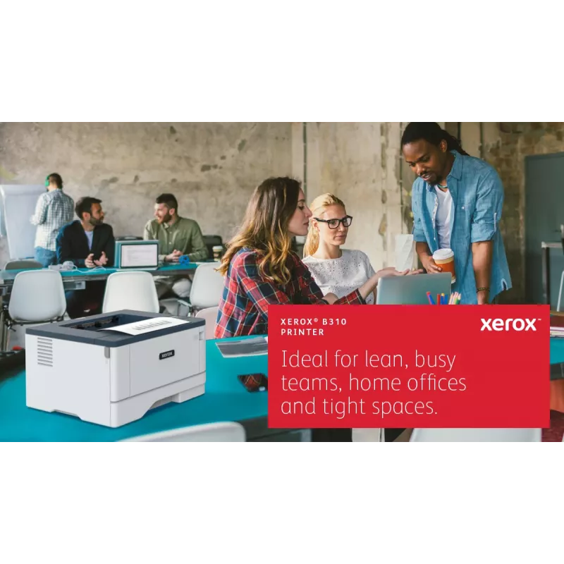 Xerox B310 A4 40ppm belaidis spausdintuvas su dvipuse spauda, PS3 PCL5e/6, 2 padėklai, 350 lapų talpa