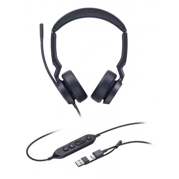 Yealink UH44 Dual Teams USB-C/A ausinės su raišteliu