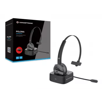 Conceptronic POLONA belaidė Bluetooth ausinė su įkrovimo stotele