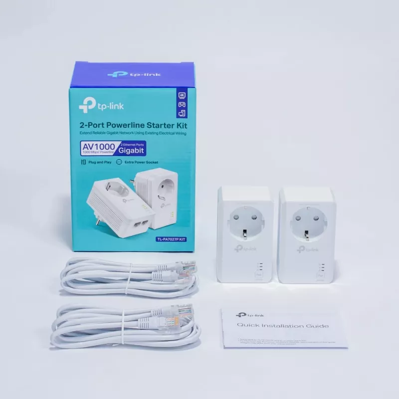 TP-Link TL-PA7027P KIT PowerLine adapteris 1000 Mbit/s Ethernet LAN baltas 2 vnt.