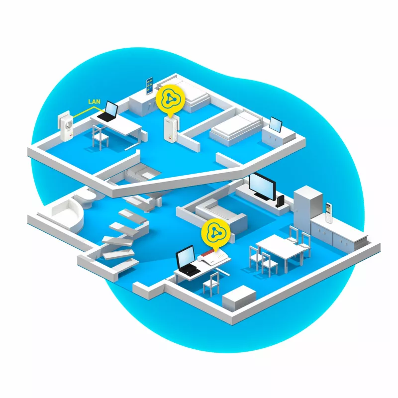 Powerline FRITZ 1260E WLAN rinkinys 1200 Mbit/s Ethernet LAN Wi-Fi Baltas