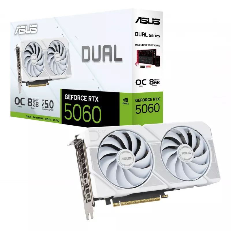 ASUS Dual GeForce RTX 5060 O8G WHITE 8 GB GDDR7