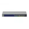 Valdomas Gigabit PoE jungiklis Netgear GS728TXUP — 24 × 10/100/1000 RJ-45, 128 Gbit/s, 1U, montuojamas į stelažą