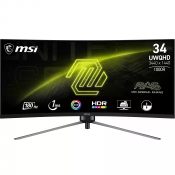Monitorius MSI MAG 345CQRDE 86,4 cm (34 colių) 3440 x 1440 pikselių UltraWide Dual Quad HD juodas