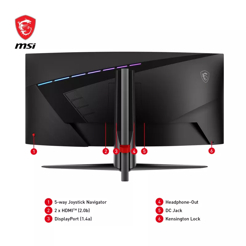 Monitorius MSI MAG 345CQRDE 86,4 cm (34 colių) 3440 x 1440 pikselių UltraWide Dual Quad HD juodas