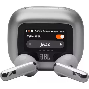 JBL Live Flex 3 Belaidė ausinė į ausį Skambučiams/Muzikai/Sportui/Kasdieniniam naudojimui Bluetooth Sidabrinė