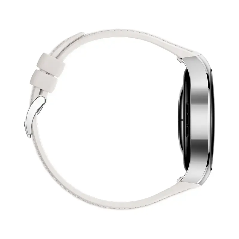 Išmanusis laikrodis HUAWEI WATCH 5 — smėlio spalvos korpusas su balta juosta, 42 mm apvalus nerūdijančio plieno korpusas, 1,38 colio AMOLED, GPS, Bluetooth, 540 mAh baterija