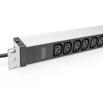 DIGITUS 1U aliumininis PDS stovas 12x C13 16A 230VAC 50/60Hz saugos kištukas