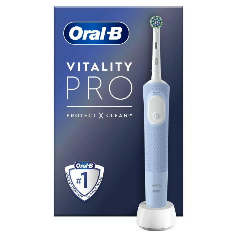 Dantų šepetėlis Oral-B Vitality Pro suaugusiems, besisukantis-osciliuojantis, pilka/balta