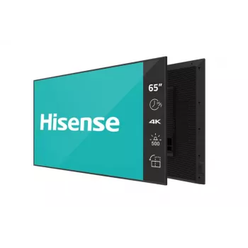 „Hisense 65DM66D“ skaitmeninės reklamos ekranas 165,1 cm (65 col.) LED Wi-Fi 500 cd/m² 4K Ultra HD juodas su procesoriumi Android 11 24/7