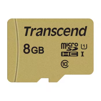 TRANSCEND MicroSDHC 500s 8GB UHS-I U1 MLC su adapteriu