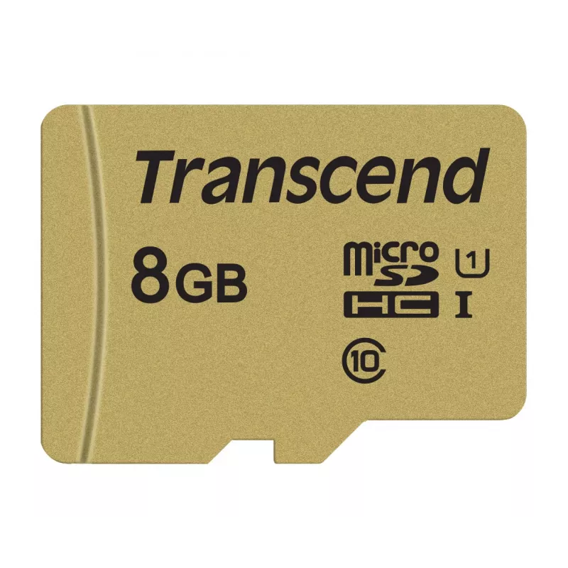 TRANSCEND MicroSDHC 500s 8GB UHS-I U1 MLC su adapteriu