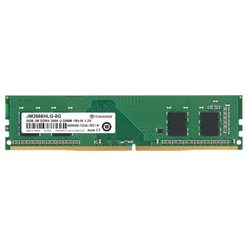Transcend JetRam JM2666HLG-8G 8 GB DDR4-2666 U-DIMM RAM atminties plokštė