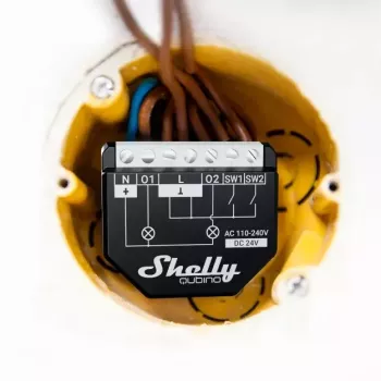 Išmanusis jungiklis Shelly WAVE 2PM Black (Shelly) – belaidis Z-Wave, 16 A, 110–240 V, 868.4 MHz