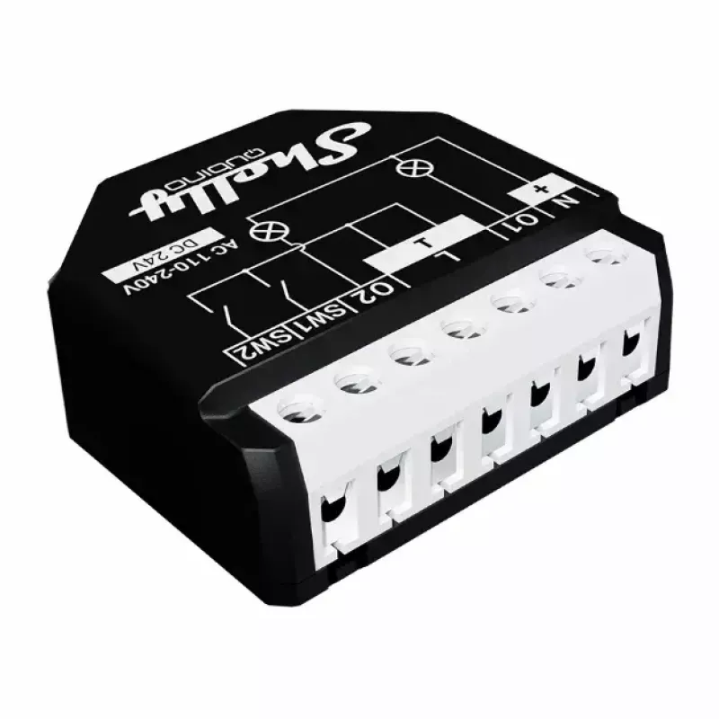 Išmanusis jungiklis Shelly WAVE 2PM Black (Shelly) – belaidis Z-Wave, 16 A, 110–240 V, 868.4 MHz