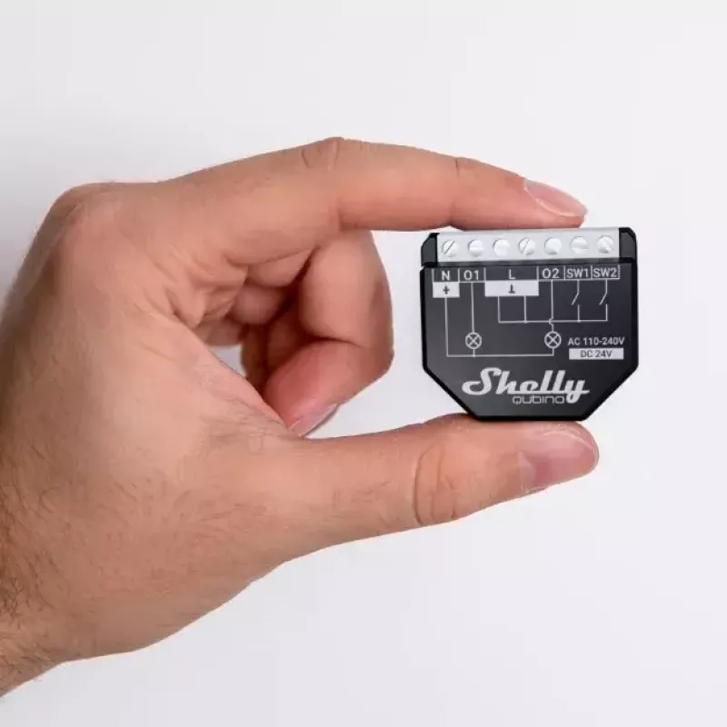 Išmanusis jungiklis Shelly WAVE 2PM Black (Shelly) – belaidis Z-Wave, 16 A, 110–240 V, 868.4 MHz