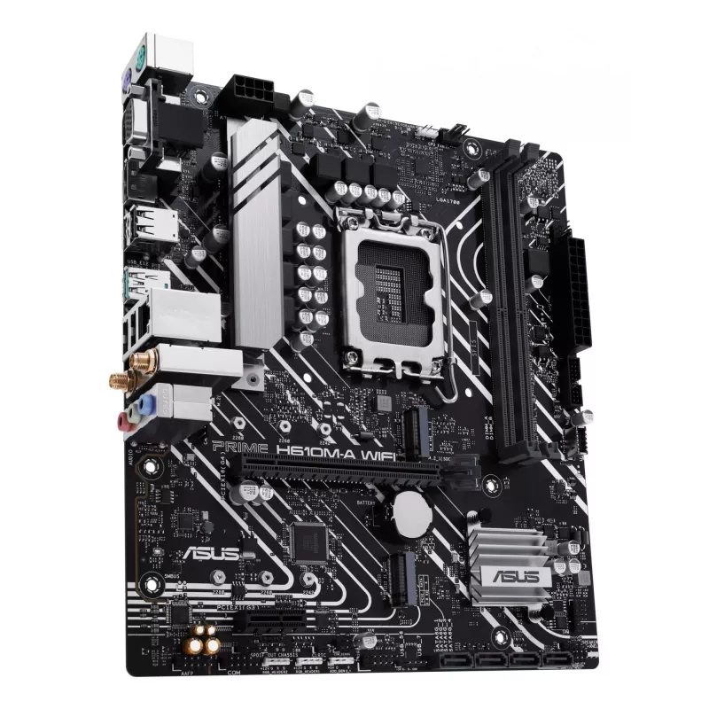 ASUS PRIME H610M-A WIFI motininė plokštė, Intel H610, LGA 1700, micro ATX, DDR5, 2x DIMM, Wi-Fi 5, Bluetooth, Gigabit LAN, 7.1 HD garsas