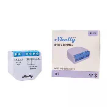 Dimmeris Shelly Plus 0-10V įmontuojamas mėlynas pilkas belaidis valdymas 110-240V