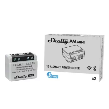 Shelly PM Mini Gen3 išmanusis jungiklis su energijos matavimu 110-240V 1.2W