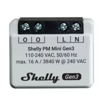 Shelly PM Mini Gen3 išmanusis jungiklis su energijos matavimu 110-240V 1.2W