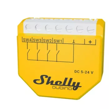 Shelly Qubino Wave i4 DC geltona belaidis valdiklis 5-24 V