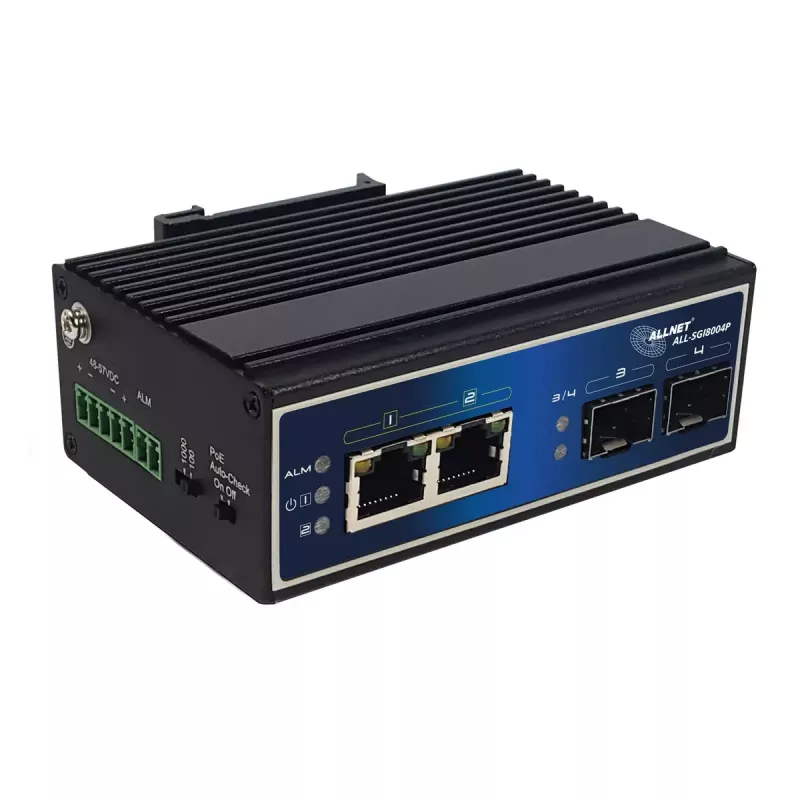 Nevaldomas jungiklis ALLNET ALL-SGI8004P Gigabit Ethernet PoE 2 prievadai