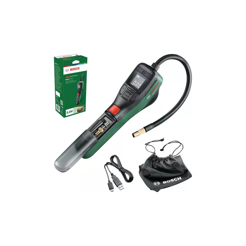 Bosch 0.603.947.000 nešiojamas elektrinis siurblys, 10 bar, 3000 mAh, USB-C