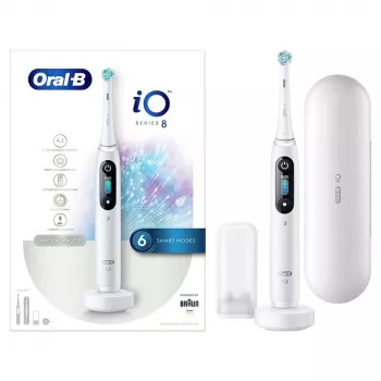 Oral-B iO elektrinis dantų šepetėlis Suaugusiems Sukamasis šepetėlis Baltas