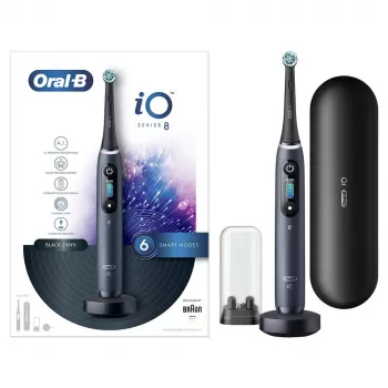 Oral-B iO elektrinis dantų šepetėlis suaugusiems Sukamasis šepetėlis Juoda