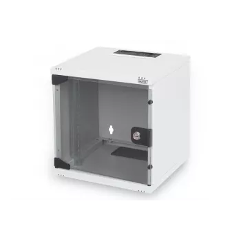 DIGITUS sieninis montažinis kabinetas 254mm (10 inch) 6U pilkas (RAL 7035) su stiklo durelėmis