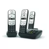 Gigaset A690A Trio belaidis analoginis/DECT telefonas su 3 rageliais, juodas