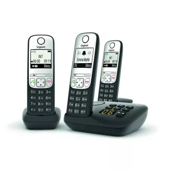 Gigaset A690A Trio belaidis analoginis/DECT telefonas su 3 rageliais, juodas