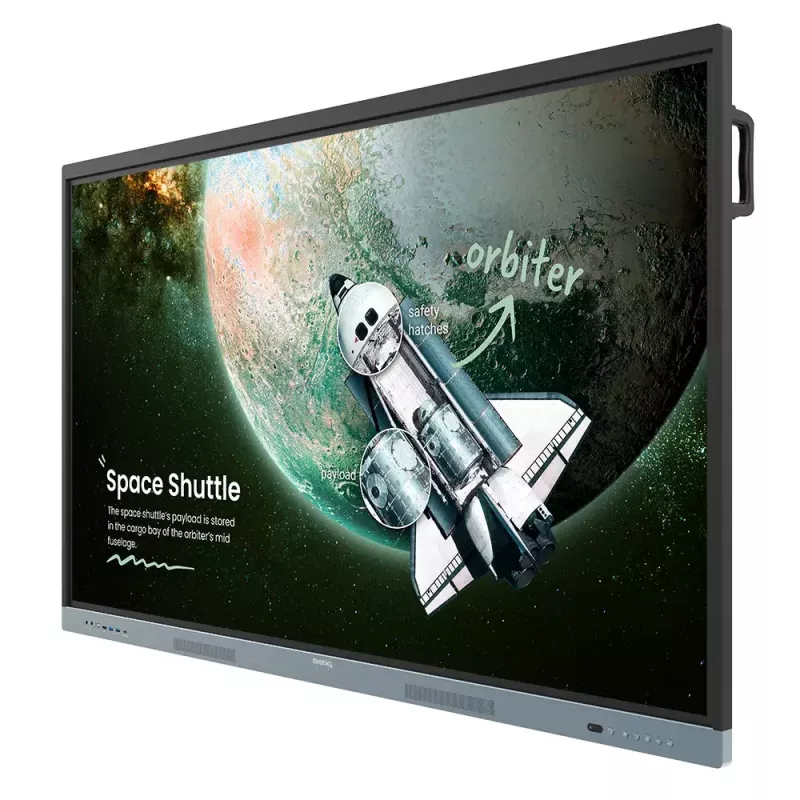 BenQ RE6504 interaktyvus plokščiasis ekranas 165,1 cm (65 col.) 450 cd/m² 4K Ultra HD juodas, pilkas liečiamasis ekranas su įmontuotu procesoriumi Android