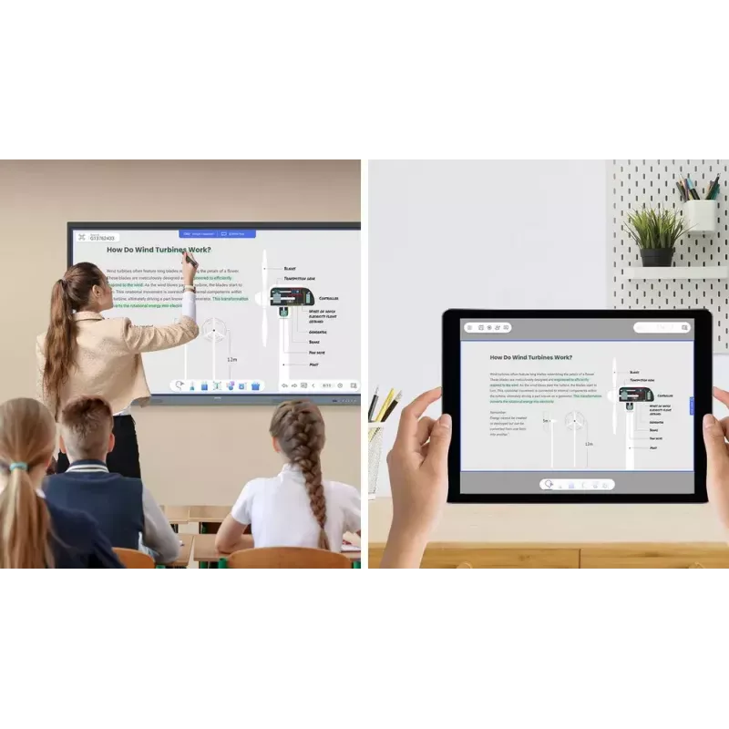 BenQ RE6504 interaktyvus plokščiasis ekranas 165,1 cm (65 col.) 450 cd/m² 4K Ultra HD juodas, pilkas liečiamasis ekranas su įmontuotu procesoriumi Android