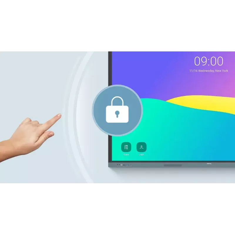 BenQ RE6504 interaktyvus plokščiasis ekranas 165,1 cm (65 col.) 450 cd/m² 4K Ultra HD juodas, pilkas liečiamasis ekranas su įmontuotu procesoriumi Android