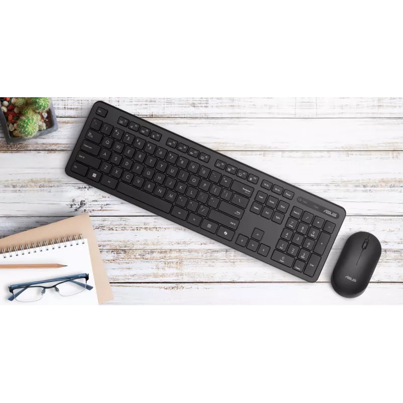 ASUS CW100 belaidė klaviatūra ir pelė, RF 2.4 GHz, USB, juoda