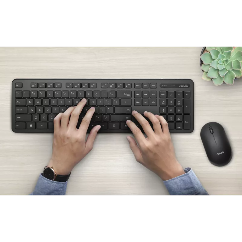 ASUS CW100 belaidė klaviatūra ir pelė, RF 2.4 GHz, USB, juoda