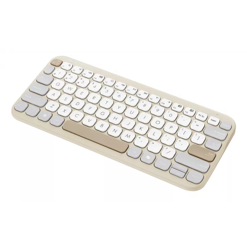 ASUS Marshmallow KW100 belaidė Bluetooth klaviatūra QWERTZ smėlio, pilkos, baltos spalvos