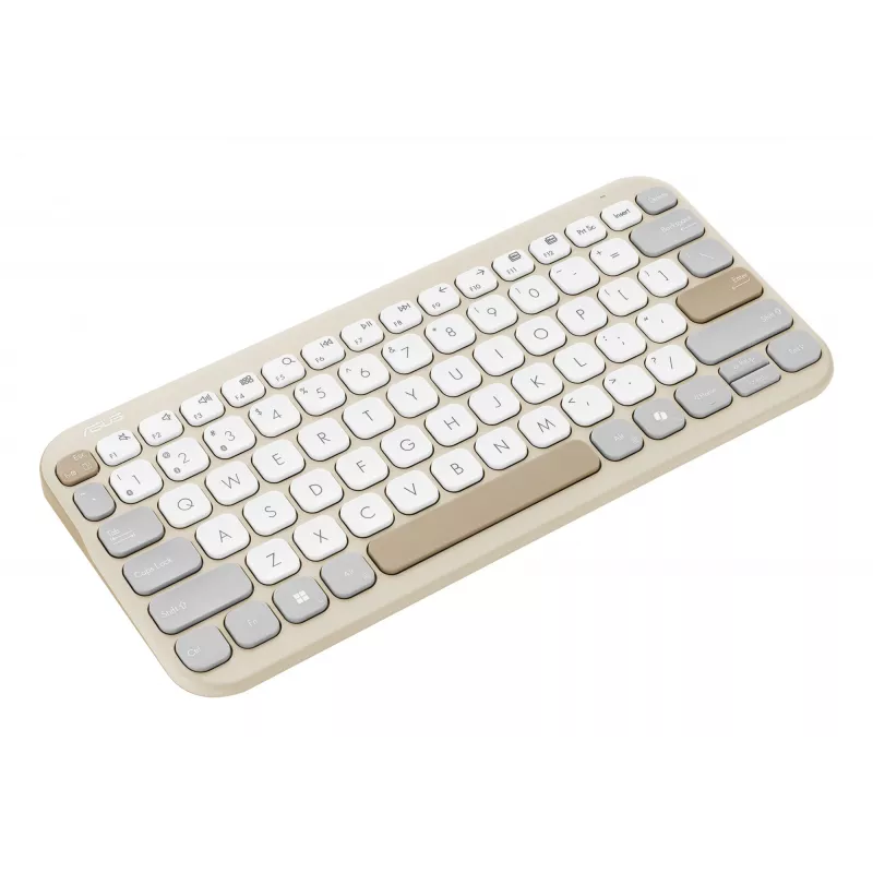 ASUS Marshmallow KW100 belaidė Bluetooth klaviatūra QWERTZ smėlio, pilkos, baltos spalvos
