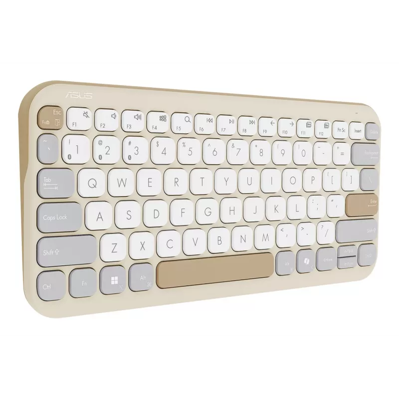 ASUS Marshmallow KW100 belaidė Bluetooth klaviatūra QWERTZ smėlio, pilkos, baltos spalvos