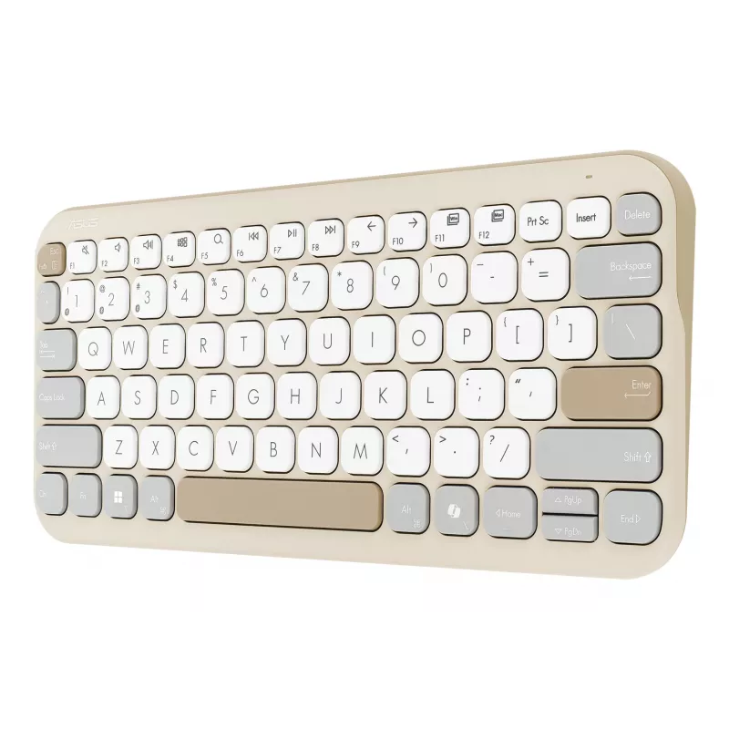 ASUS Marshmallow KW100 belaidė Bluetooth klaviatūra QWERTZ smėlio, pilkos, baltos spalvos