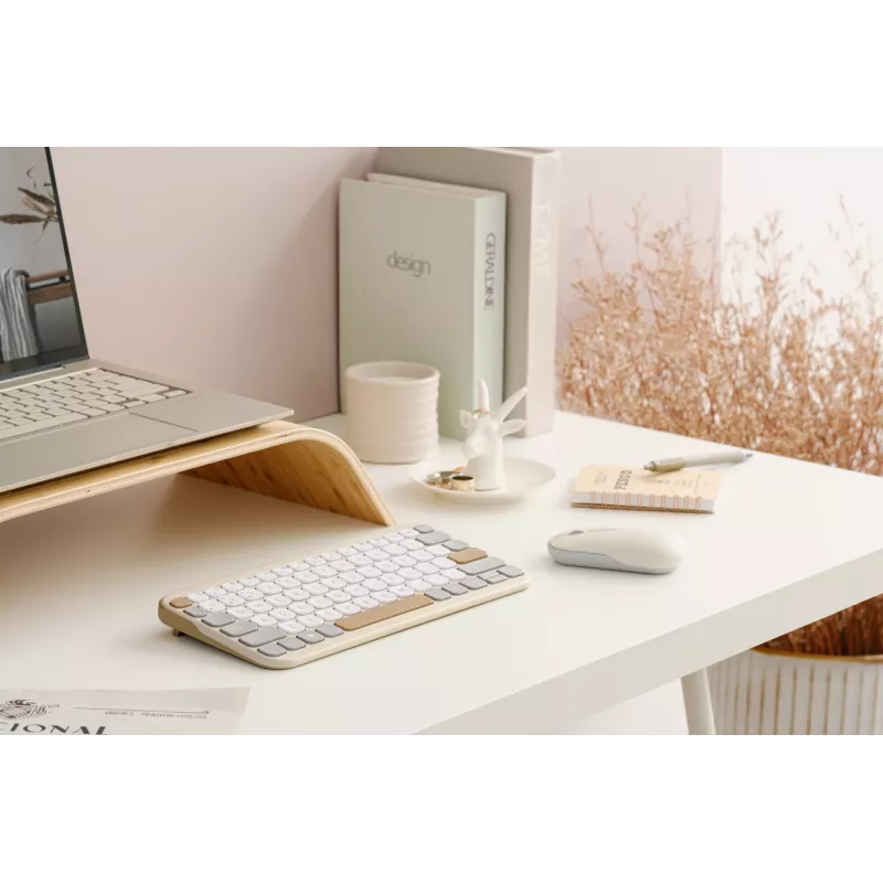 ASUS Marshmallow KW100 belaidė Bluetooth klaviatūra QWERTZ smėlio, pilkos, baltos spalvos