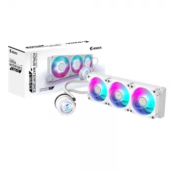 GIGABYTE AORUS WATERFORCE II 360 ICE AIO skystas aušintuvas CPU - 3x120mm ARGB ventiliatoriai, slydimo fiksavimo mechanizmas, DAISY-CHAIN, suderinamas su Intel LGA 1851 ir AMD AM5