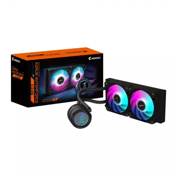 GIGABYTE AORUS WATERFORCE II 240 AIO skystas aušintuvas CPU - 2x120mm ARGB ventiliatoriai, stumdoma fiksavimo sistema, DAISY-CHAIN, suderinamas su Intel LGA 1851 ir AMD AM5