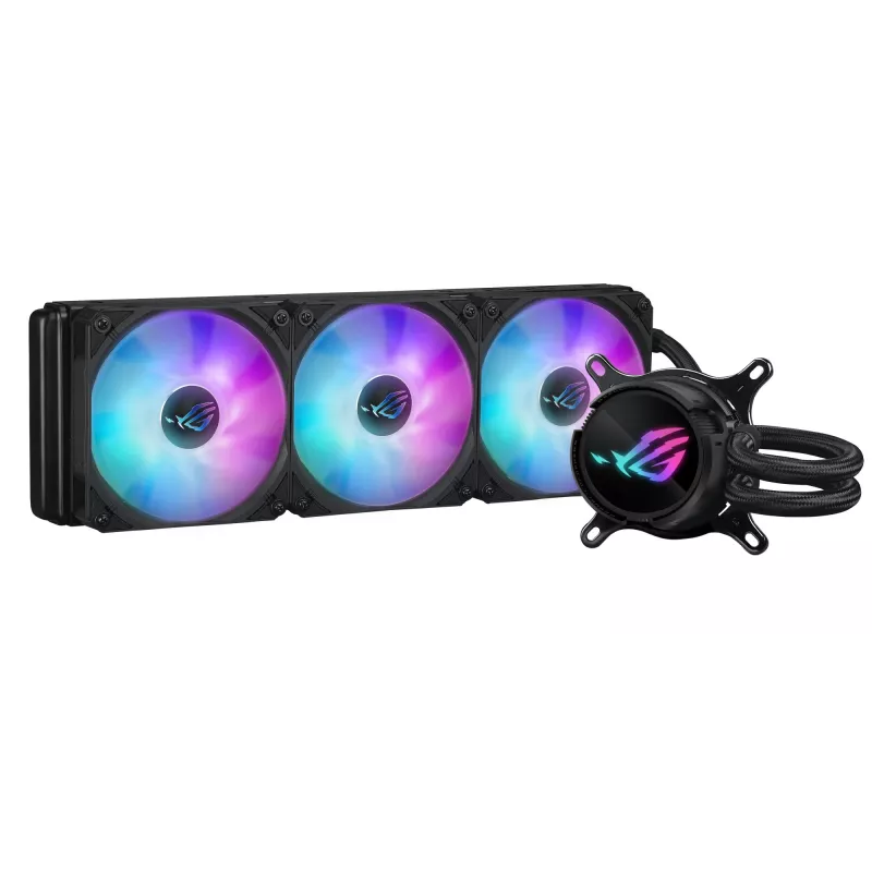 ASUS ROG Strix LC III 360 ARGB skysčio aušinimo rinkinys 360 mm radiatorius 3×120 mm ventiliatoriai juodas