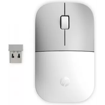 HP Z3700 belaidė pelė, keraminė balta, ambidekstrinė, optinė, RF belaidė, 1200 DPI, sidabrinė, balta