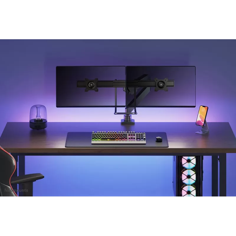 Neomounts NM-D775DXBLACK Monitorinis laikiklis 10-32 colių - dujinė spyruoklė - Topfix - 180° stabdiklis