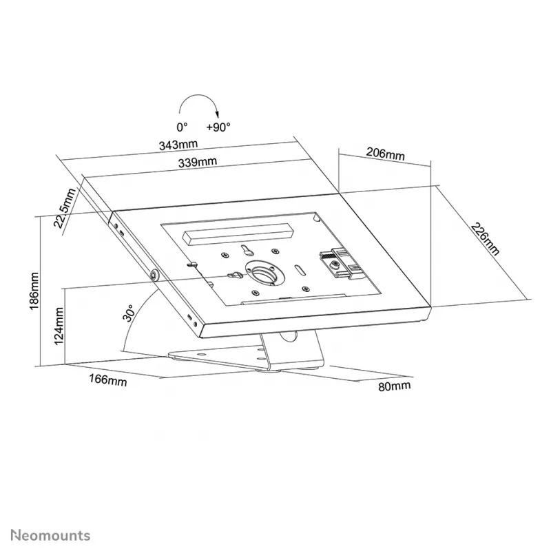 Neomounts DS15-630WH1 Planšetinio kompiuterio stovas ant stalo ir sienos 9,7-11 colių – su užraktu