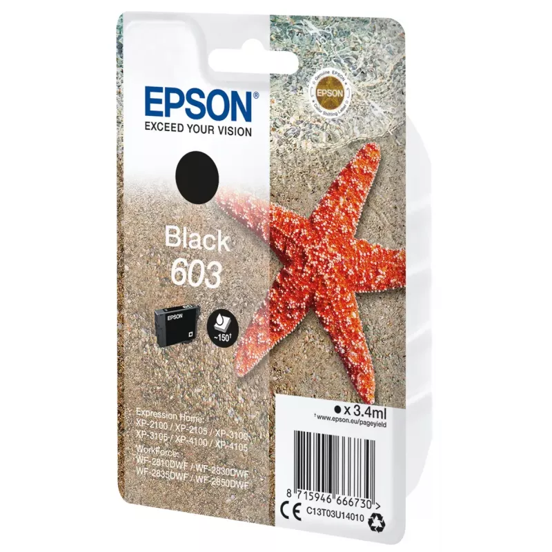 Epson C13T03U14020 rašalo kasetė 1 vnt. Originali standartinės išeigos juoda