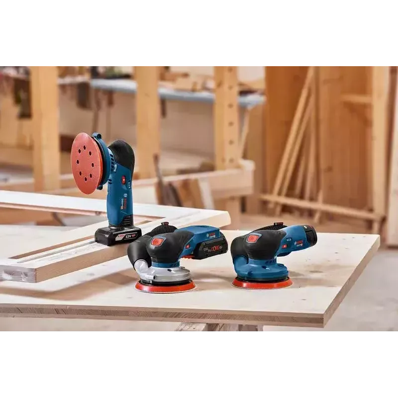 Bosch GEX 18V-125 PROFESSIONAL akumuliatorinis orbitinis šlifuoklis, 10000 RPM, 20000 OPM, juoda, mėlyna, pilka